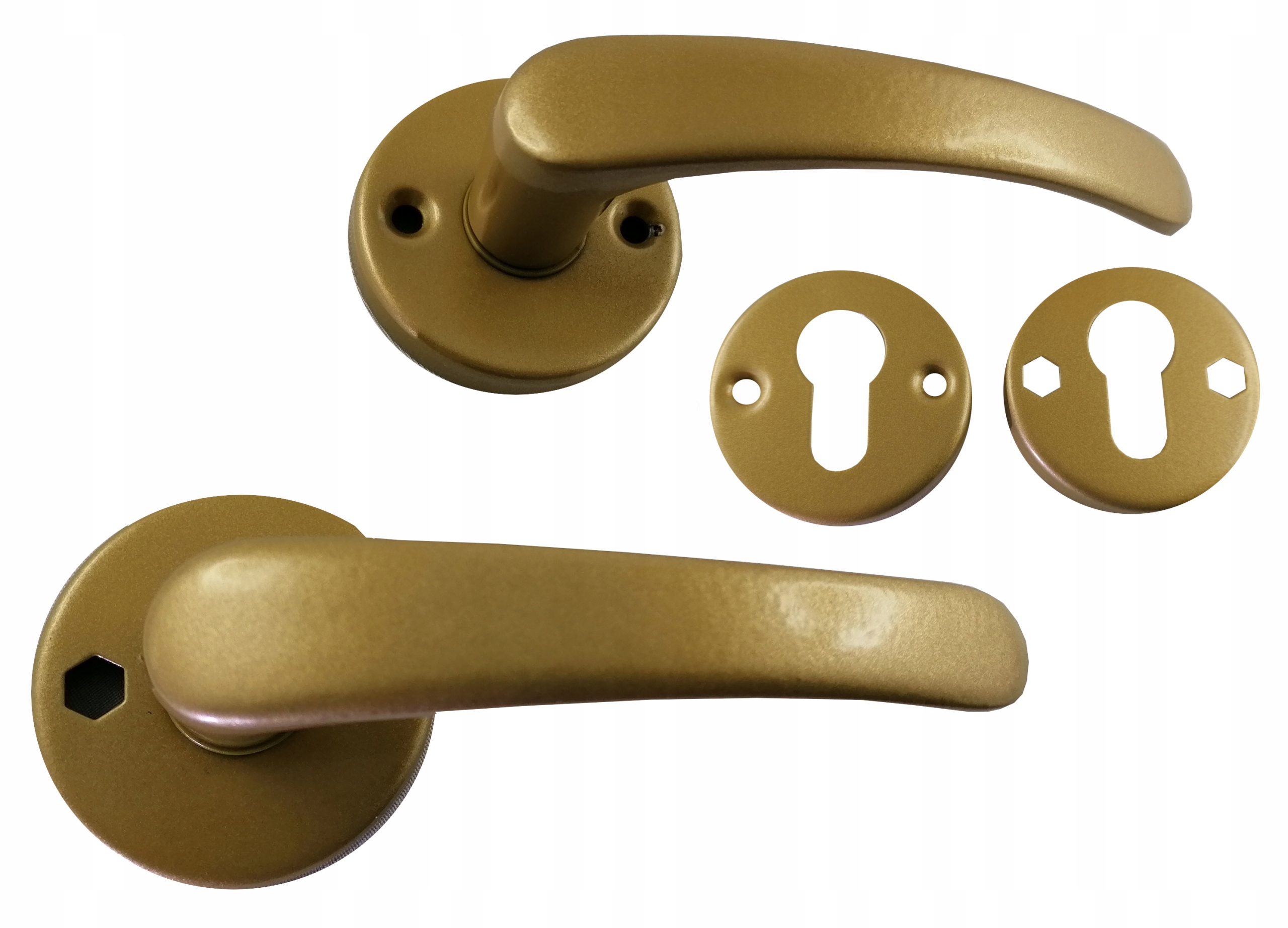 KLAMKA ZŁOTA BISZKOPT OKRĄGŁY ROZETA WKLAD