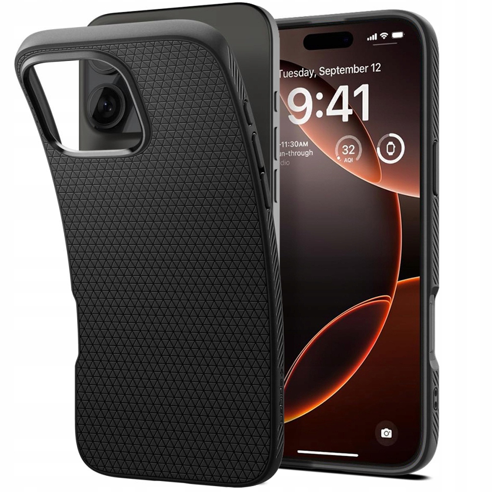 Spigen – Liquid Air ochronne etui na iPhone 17 Pro Max – matowa czerń