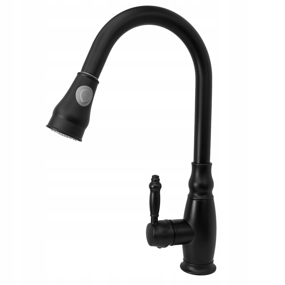 Dřezová Baterie Retro Černá Stojící Vytahovací Sprcha Kuchyňský kohout