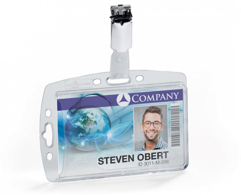 Etui na kartę identyfikator z klipem 85-54mm x25 Kod producenta 8418