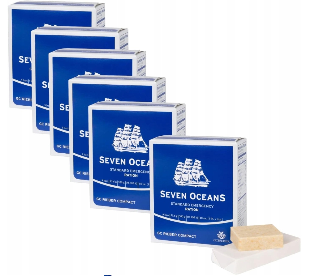 6x Racje żywnościowe Seven Oceans 500g 2500 kcal Na sucho mokro baton 2030r