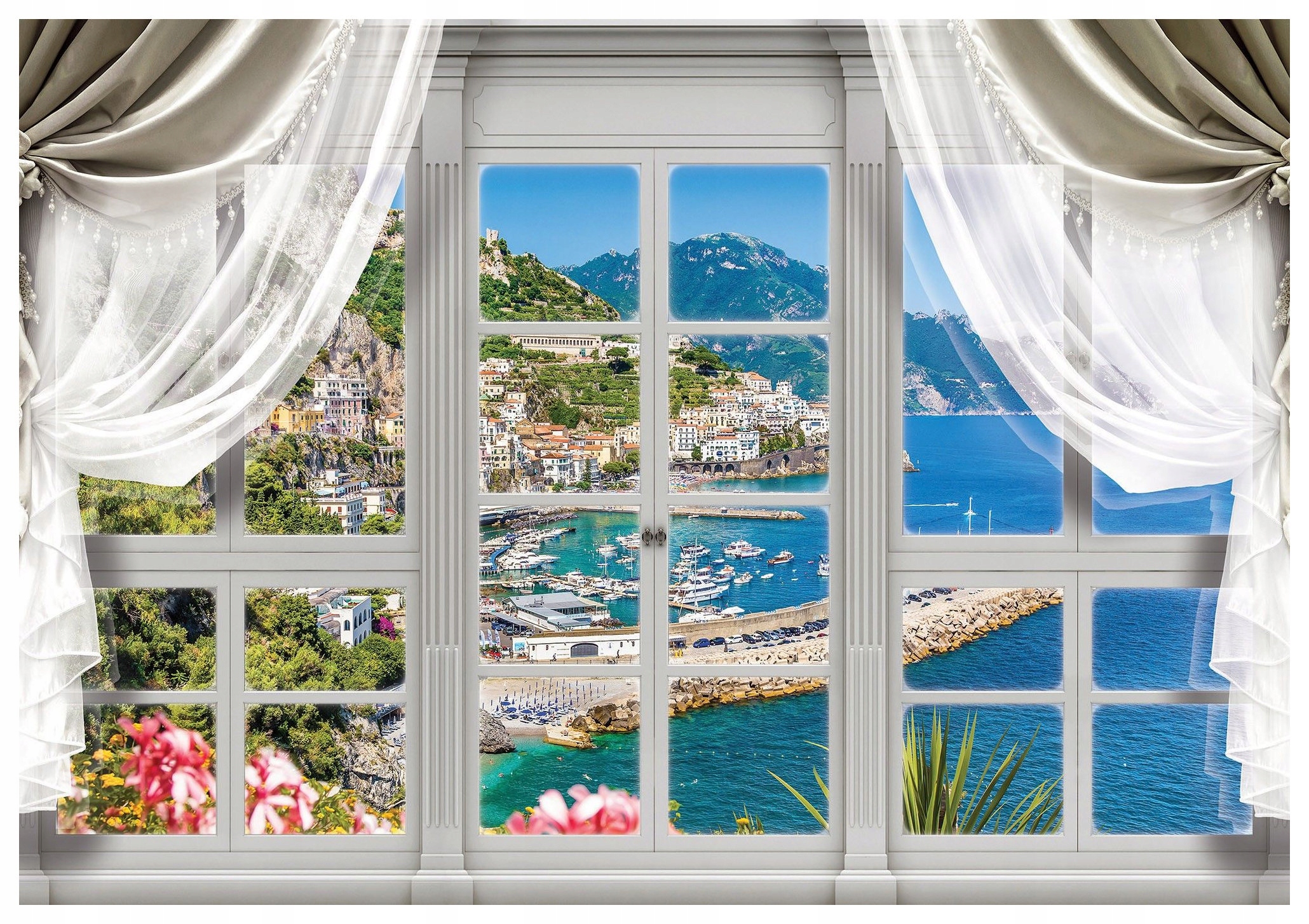 Fototapeta Okno na moře Provence město slunečný výhled 208x146 lepidlo