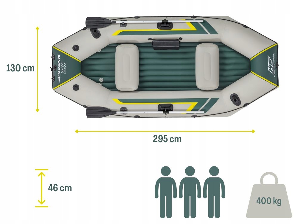Ponton 3 osobowy Elite Bestway 65160 Pompka Wiosła Torba NOWY MODEL 2024 Stan opakowania oryginalne