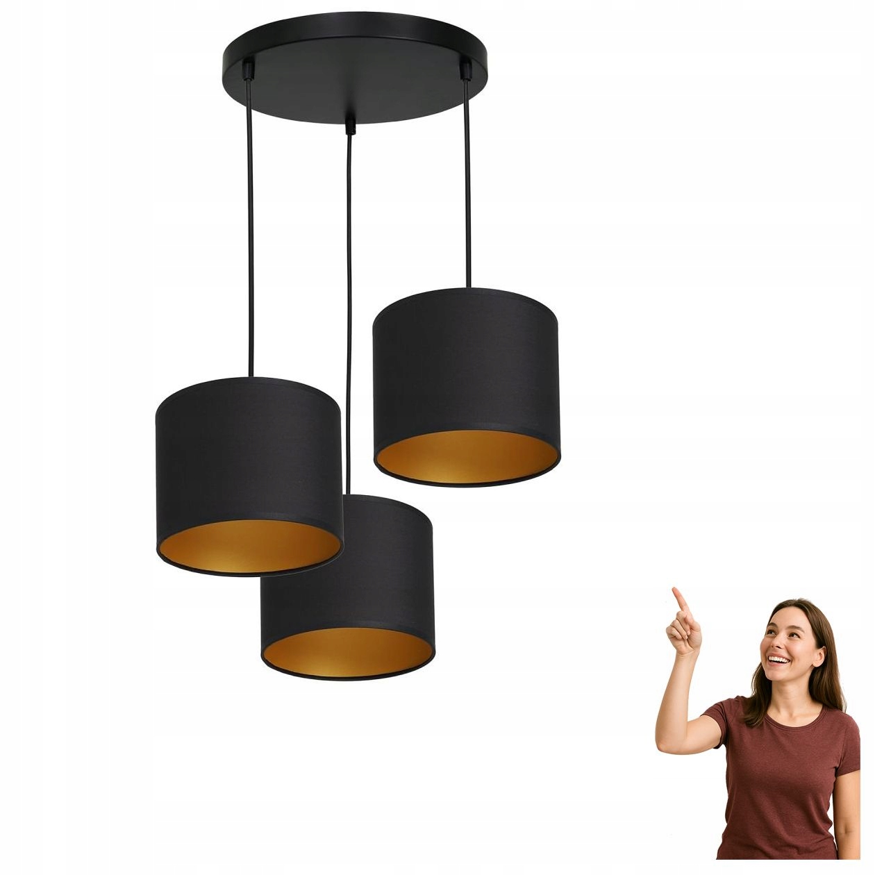 Trojitá závěsná lampa na kruhu Arden 3494 Luminex