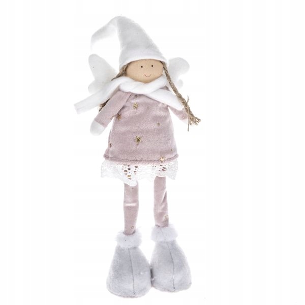 

Aniołek z koronkową sukienką 38cm różowy