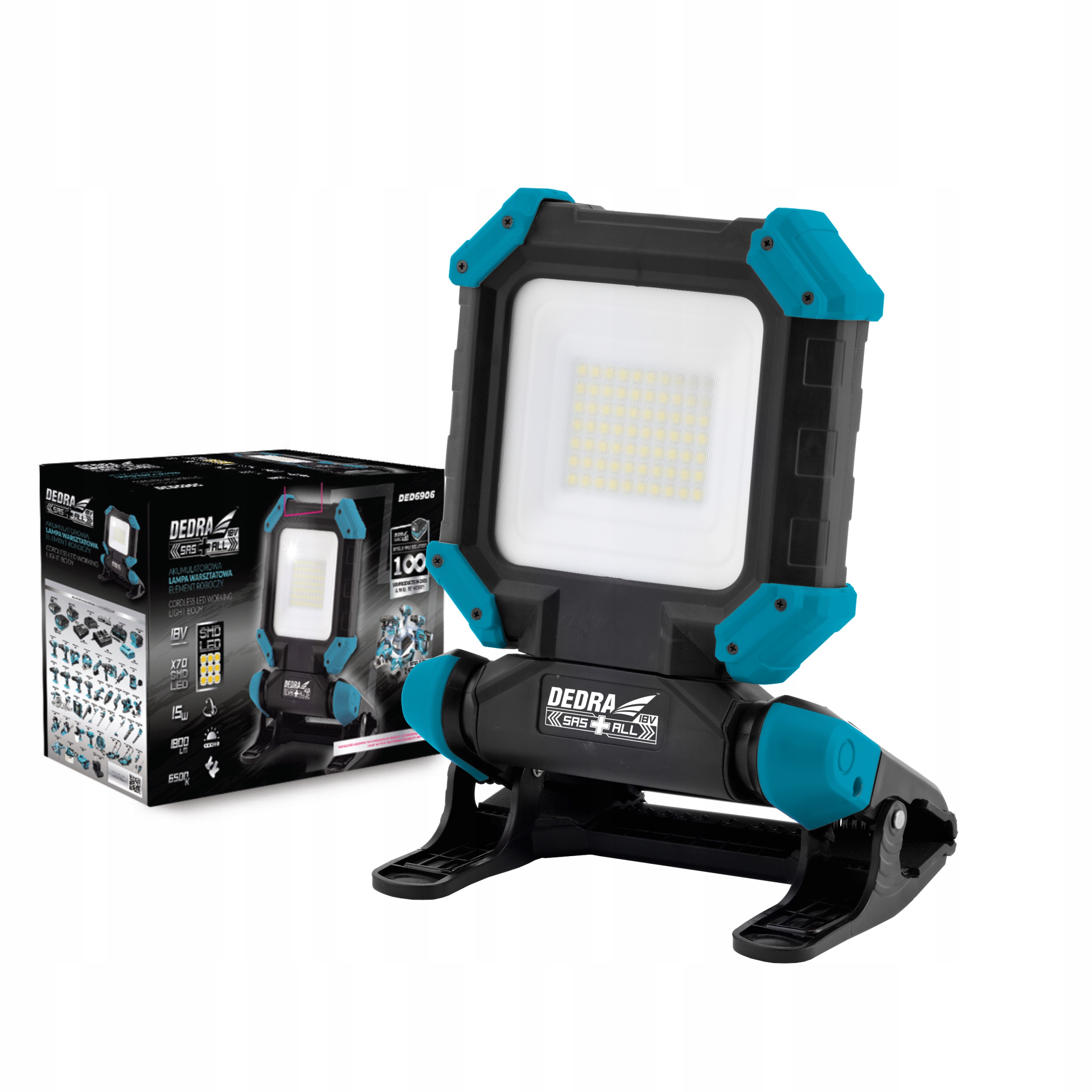 DEDRA ЛАМПА ДЛЯ МАСТЕРСКОЙ AKU 18V 15W 1800LM DED6906
