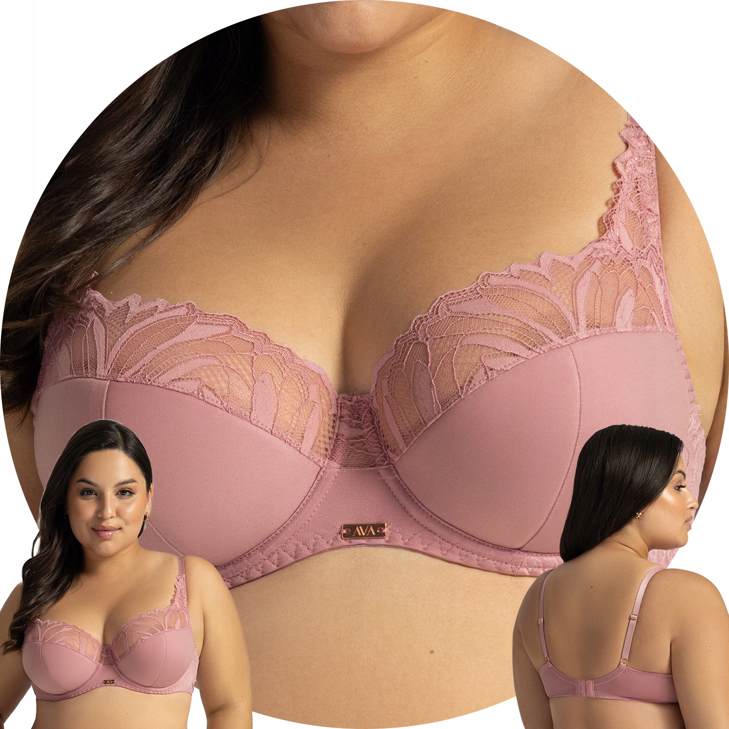 Ava 2105 Yasemin Polovyztužená podprsenka Semi Soft pink peony 85C