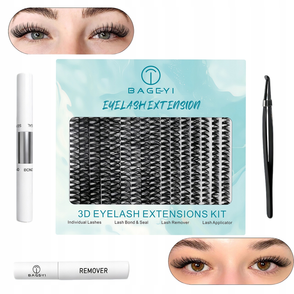 Bondingové Řasy 320 Ks Bonding Lash Sada Umělé Diy Akcesoria Lepidlo