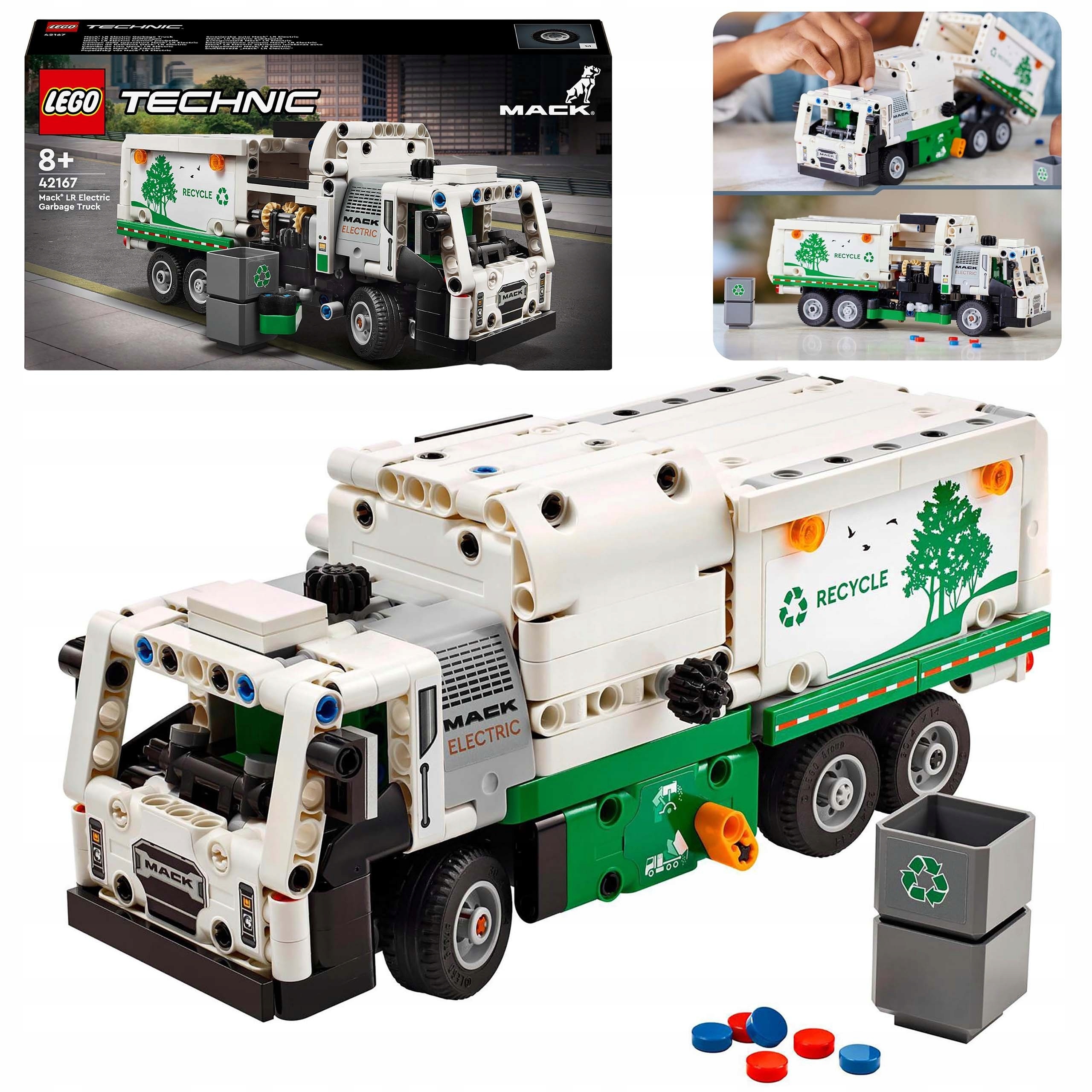 Lego Technic Popelářský vůz Mack Lr Electric, 503 dílků 42167