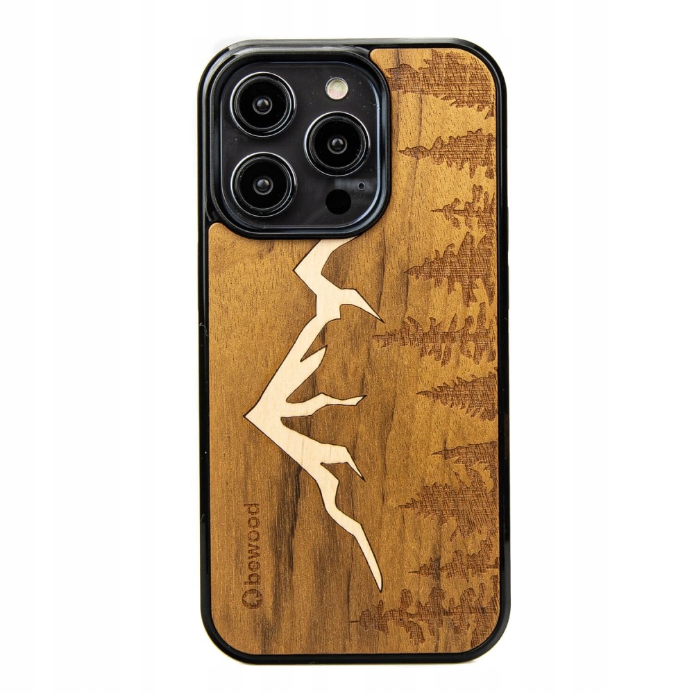 Dřevěné Pouzdro Bewood pro iPhone 15 Pro Hory Imbuia