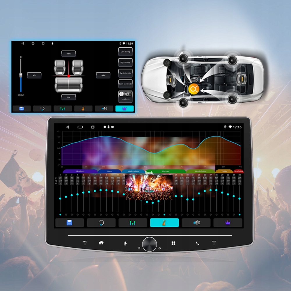 RADIO SAMOCHODOWE 1 DIN ANDROID AUTO CARPLAY 2GB/64GB WIFI DSP ANDROID 13 Radio informacja RDS pasmo FM