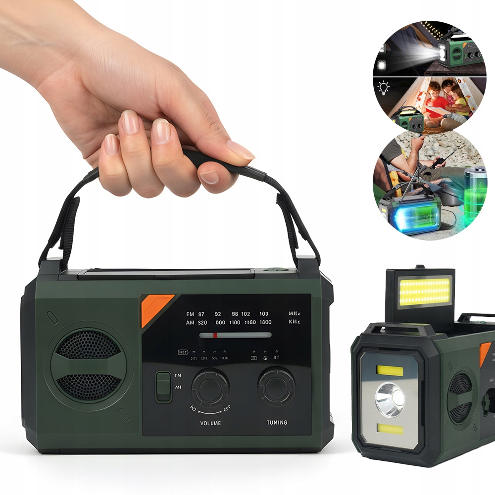 Núdzové Solárne Rádio Z Powerbank 20000MAH Korbka Baterka Fm/am Sos