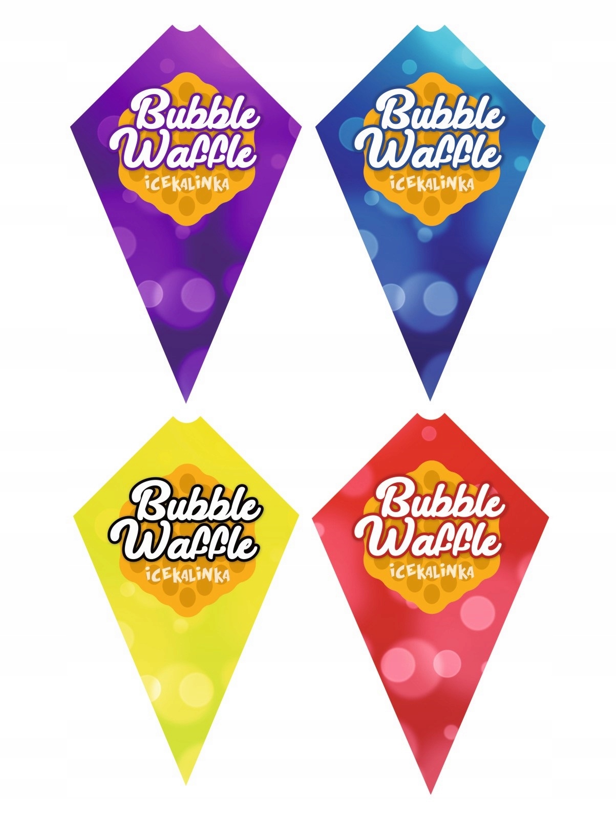 Rożki na gofry Bubble Waffle mix kolorów 600 szt