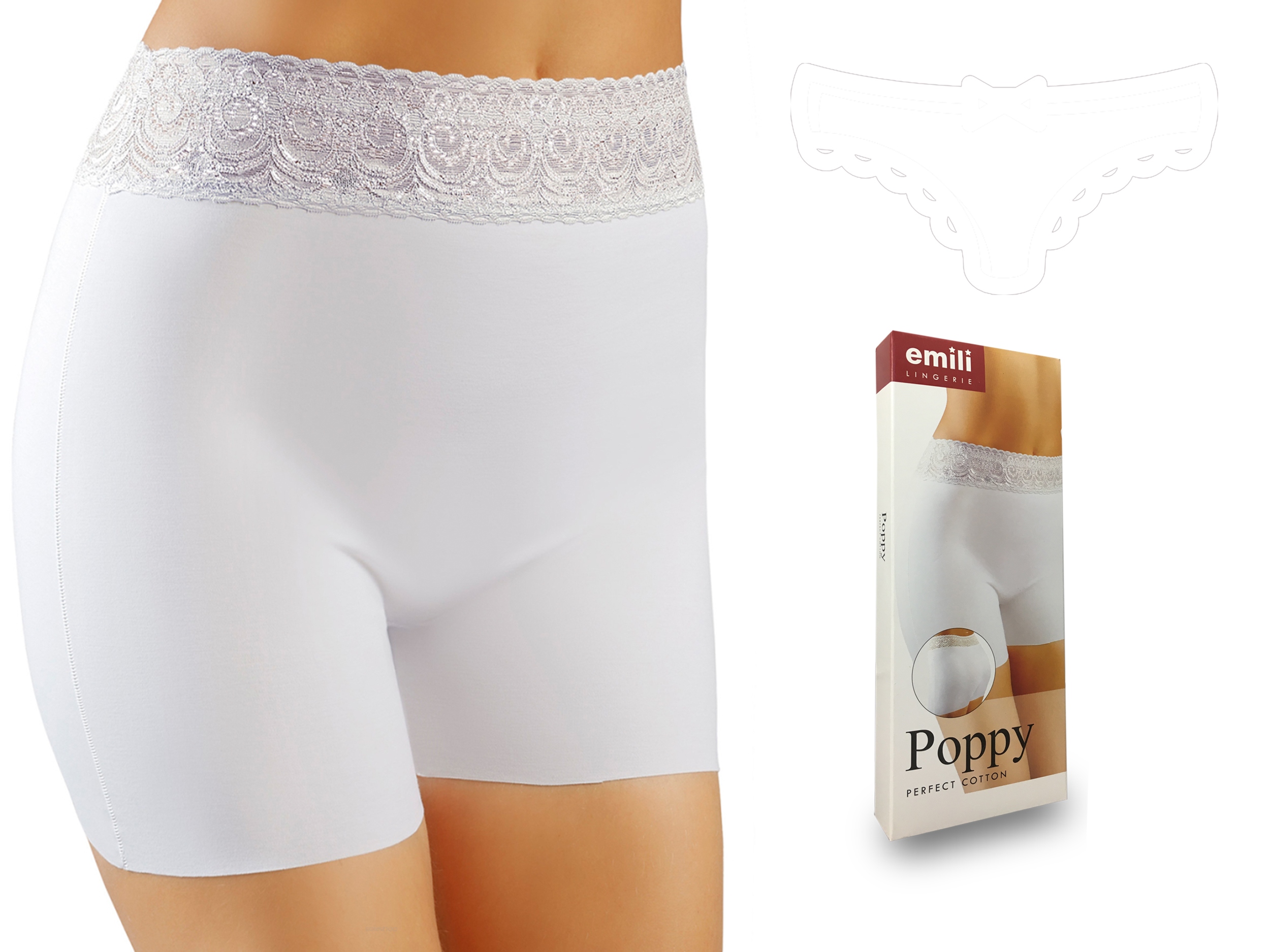 

Emili Poppy Majtki Wyszczuplające biały 2XL