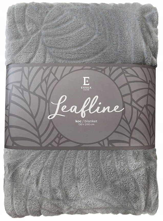 Deka Leafline mikrovlákno listy 150x200 šedá