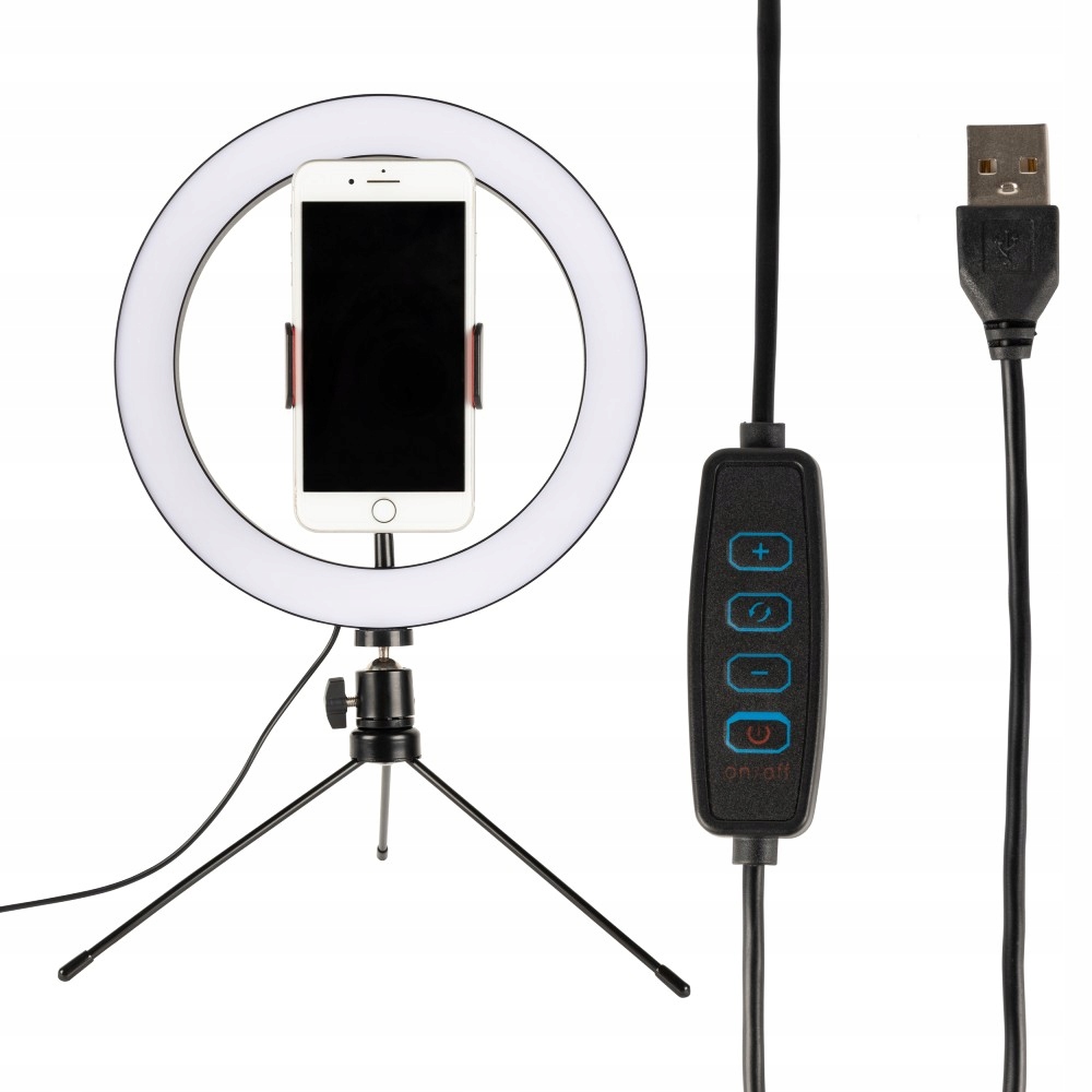 LAMPA PIERŚCIENIOWA DO SELFIE Z UCHWYTEM STATYWEM Model SELFIE RIN LIGHT
