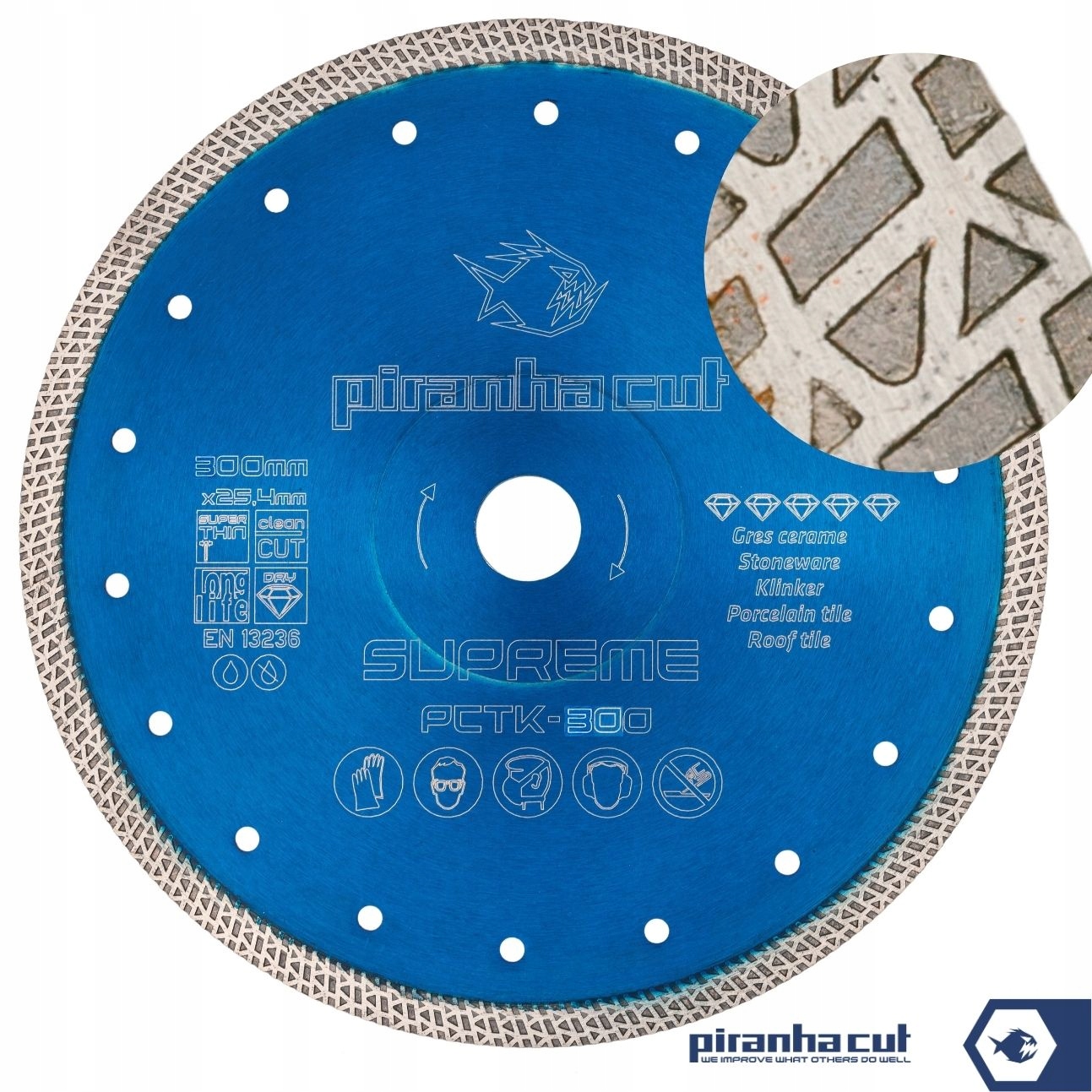 Piranhacut Diamantový Kotouč Gres 300 mm x 25,4 mm