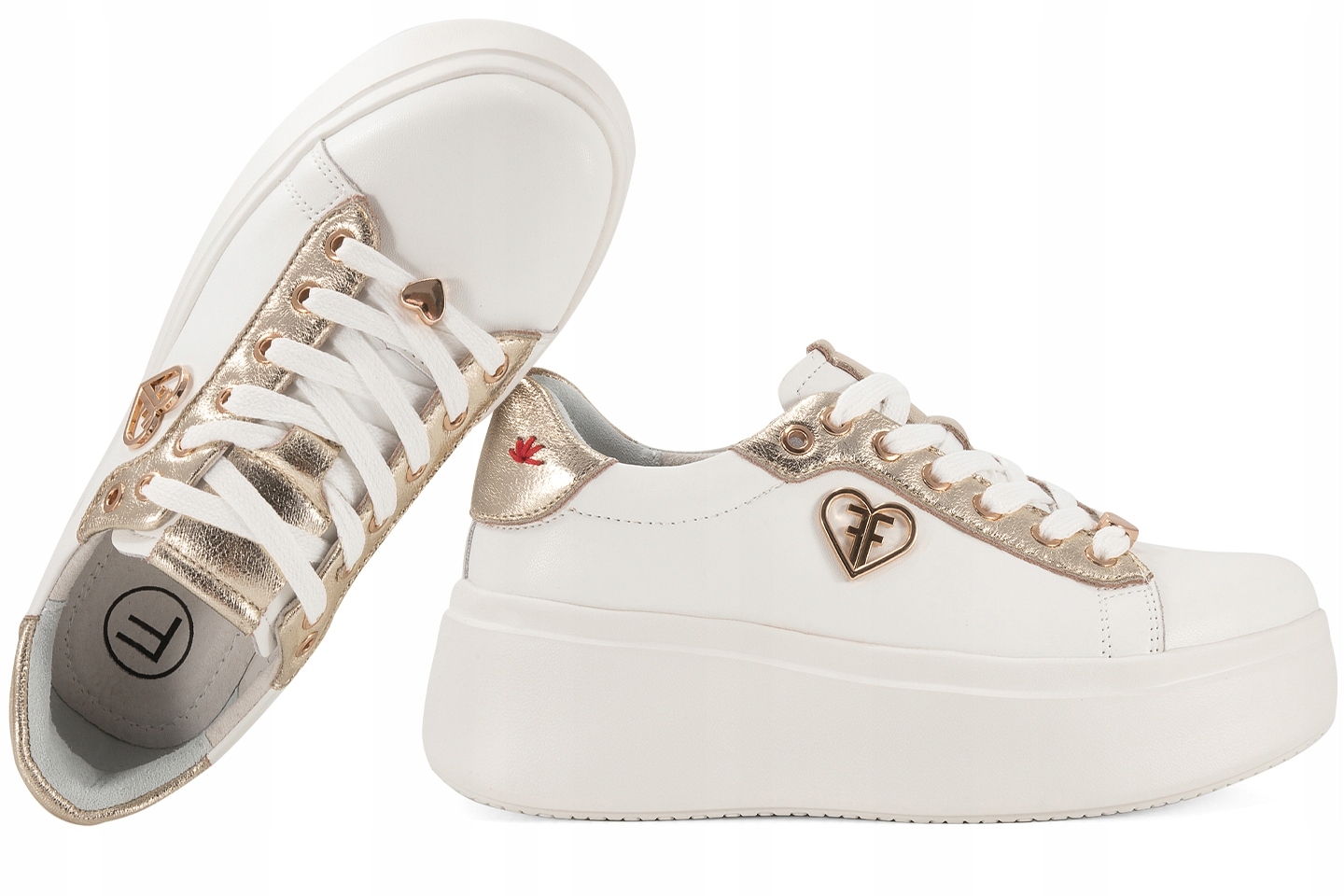 Filippo DP6792 Dámské Polobotky Tenisky Na Platformě Kožené, bílé, velikost 39