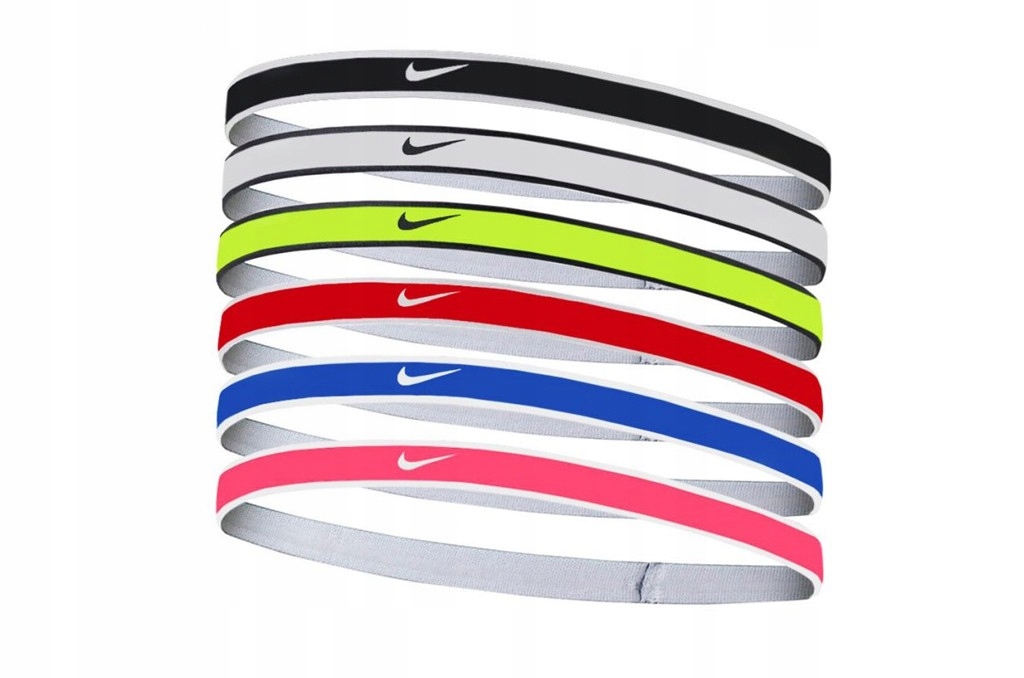 Opaski gumki na włosy głowę nike sportowe 6 sztuk