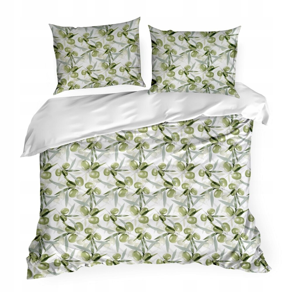 Povlečení Spring 220x200 Eurofirany bílá zelená s olivami