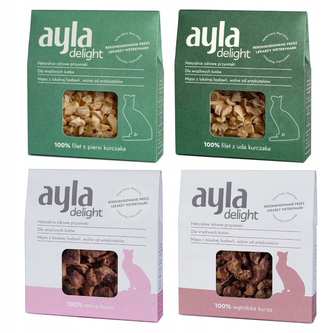 Levně Ayla Delight Kuřecí směs 4x28g Lyofilizovaná Pamlsek Pro Kočky 100% Maso