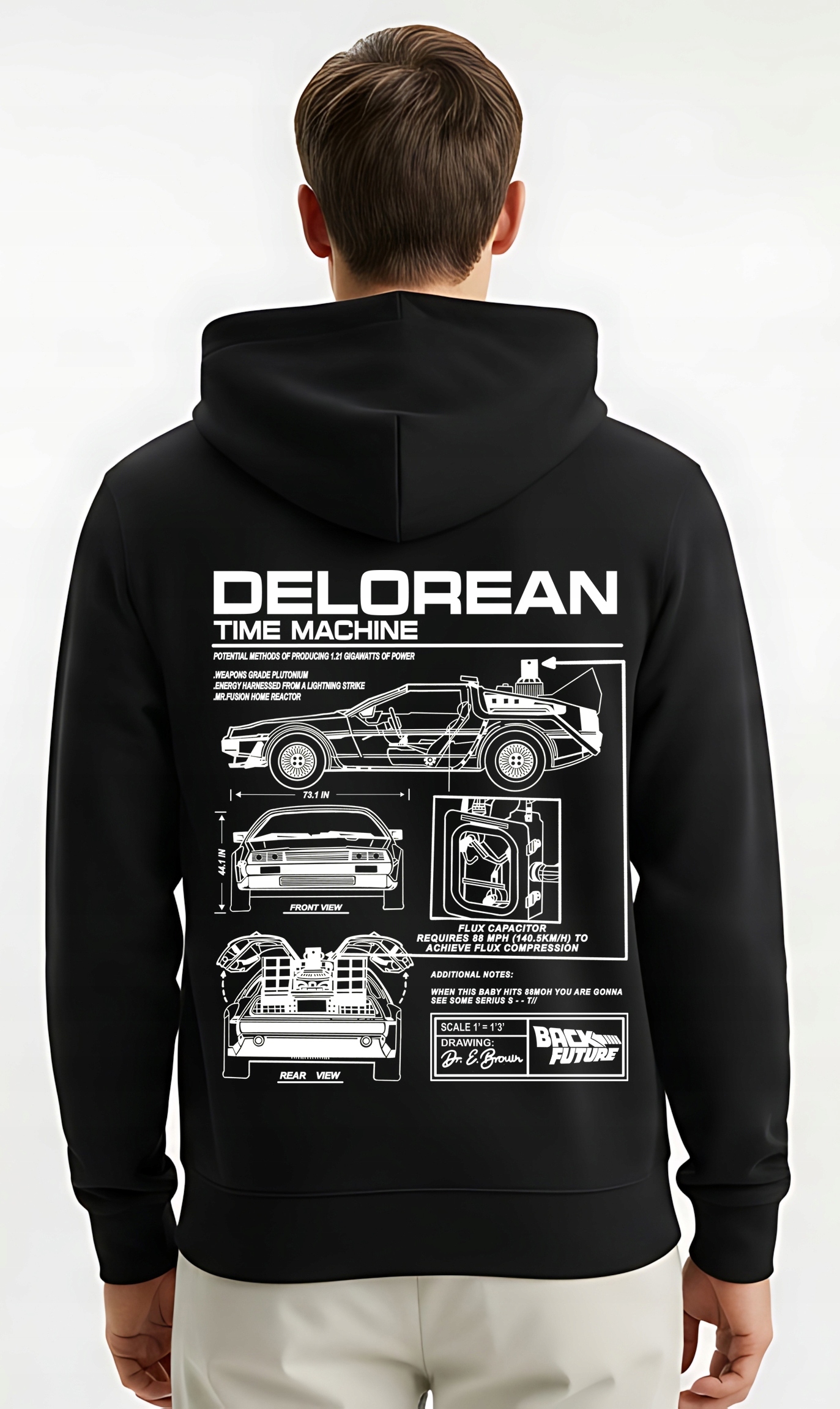 Bluza męska z samochodem Delorean Powrót do przeszłości dla niego M