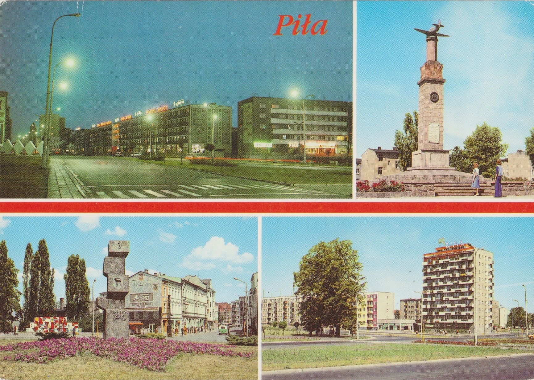 PIŁA - ALEJA PIASTÓW - PL. ZWYCIĘSTWA - POMNIK WDZIĘCZNOŚCI - PLAC PPR