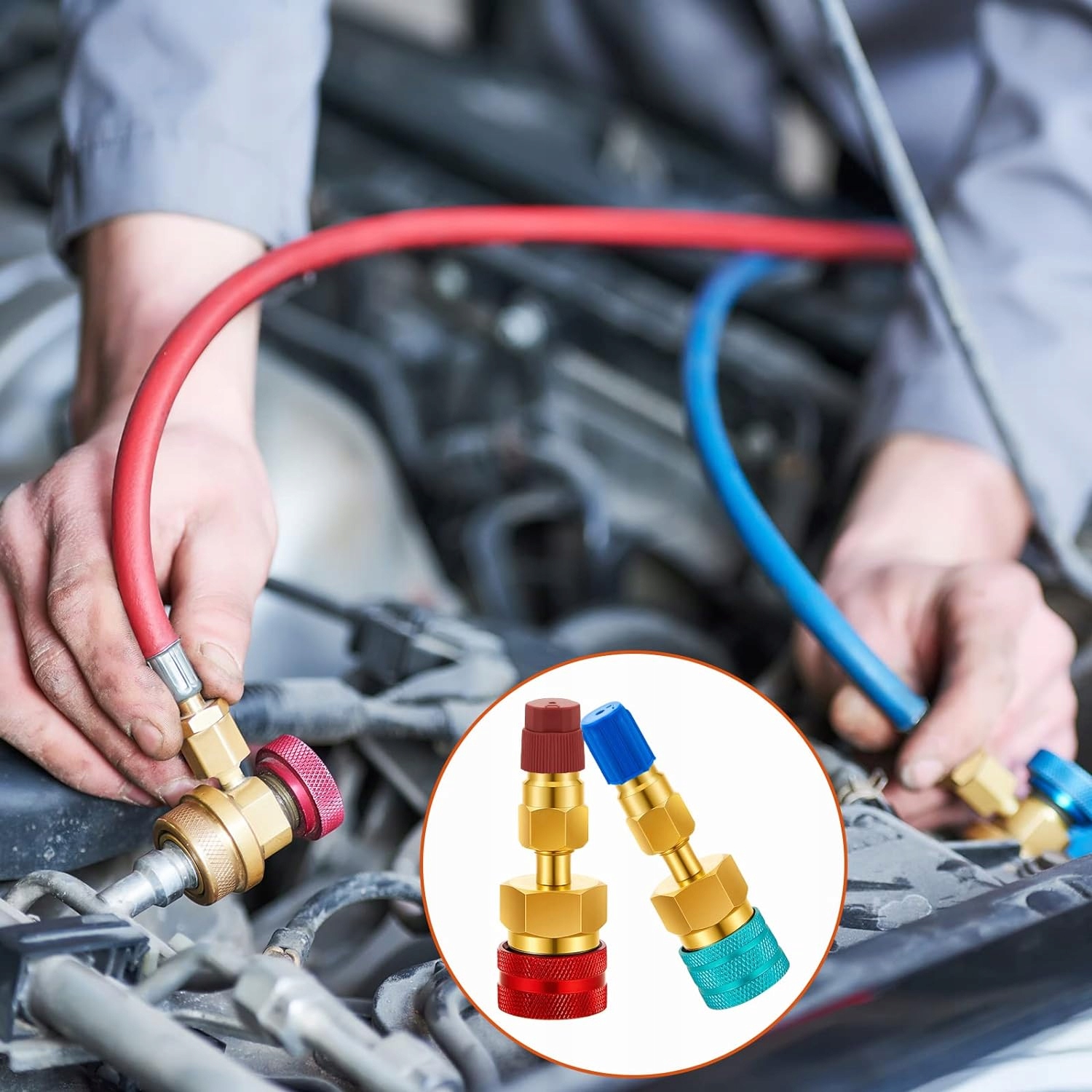 SZYBKOZŁĄCZA ZŁĄCZA KLIMATYZACJI R1234YF DO R134A 2szt Marka inna