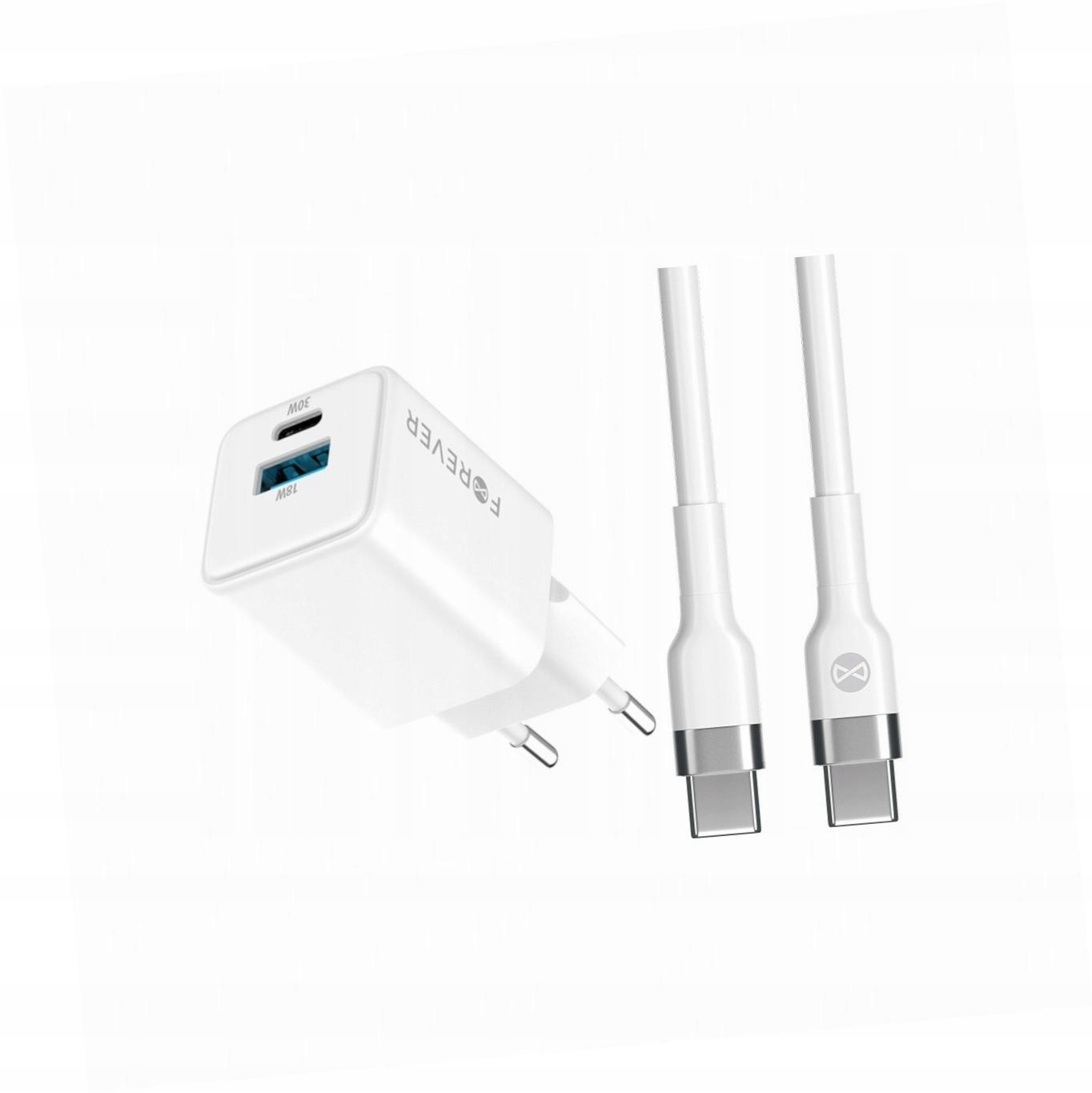 Szybka ładowarka GaN 30W 2 wejścia Usb i Usb-c z kablem do Honor X8a