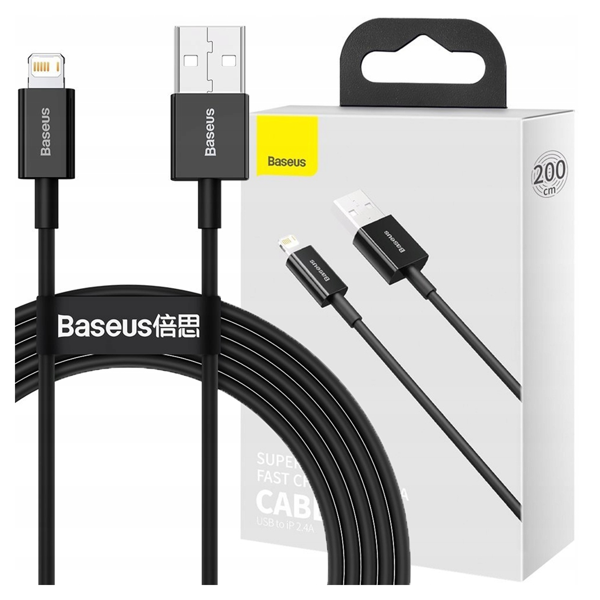 Kabel Usb do Lightning Baseus Superior Series, 2.4A, 2m (czarny)