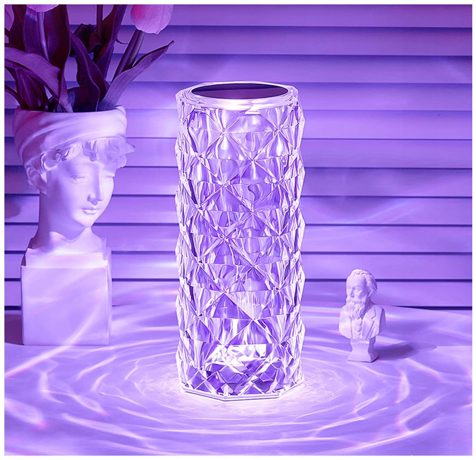 LAMPKA NOCNA LED STOJĄCA DOTYKOWA NOWOCZESNA GLAMOUR KRYSZTAŁOWA PILOT USB Zasilanie akumulatorowe sieciowe