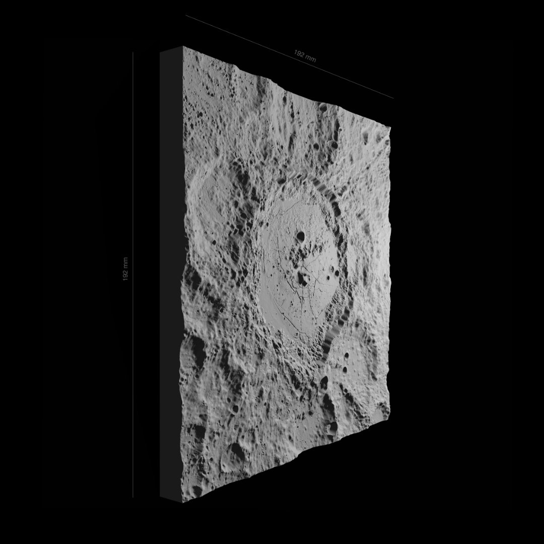 Spacecrafting Humbold Crater Lunar Plate 30 x 30 cm Odliatok Mesiac