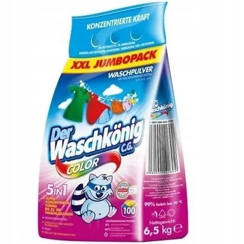 

Der Waschkonig proszek do prania 6,5kg Color folia
