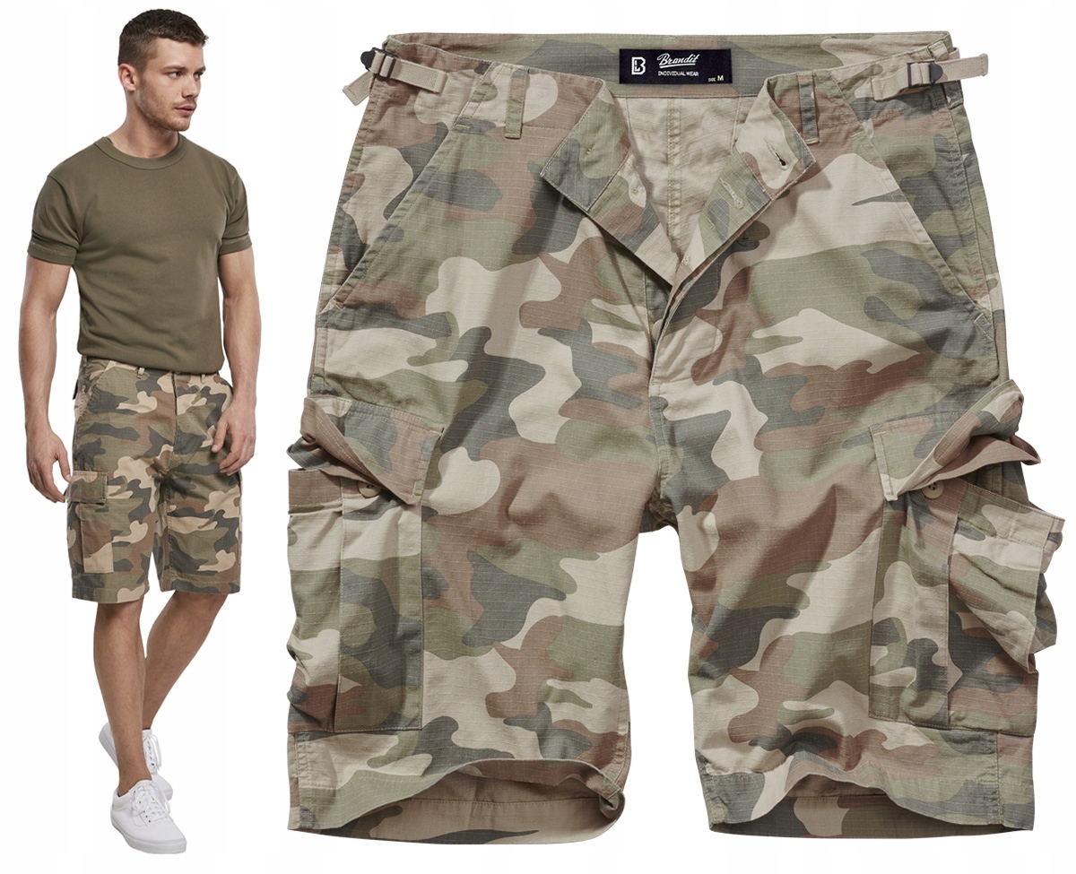 Krátké Kraťasy Vojenské Bojové Kalhoty Brandit Bdu Light Woodland S