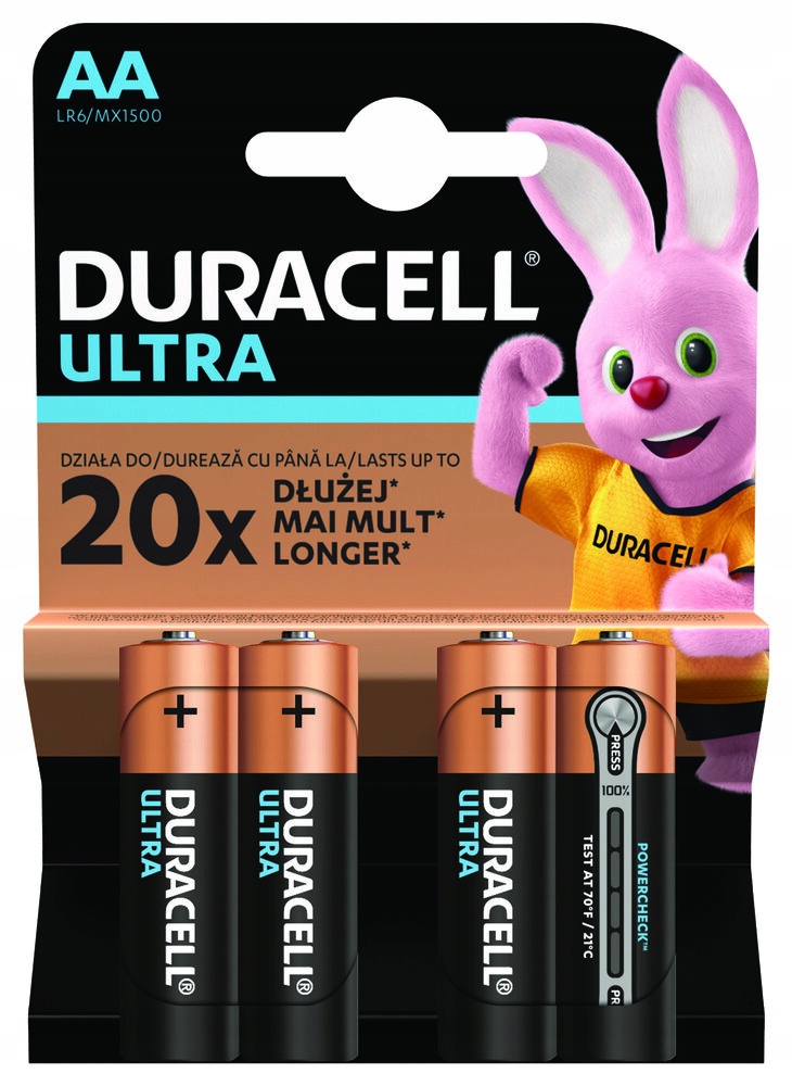 

4x Bateria Duracell Ultra R6 Aa 1,5V Duralock