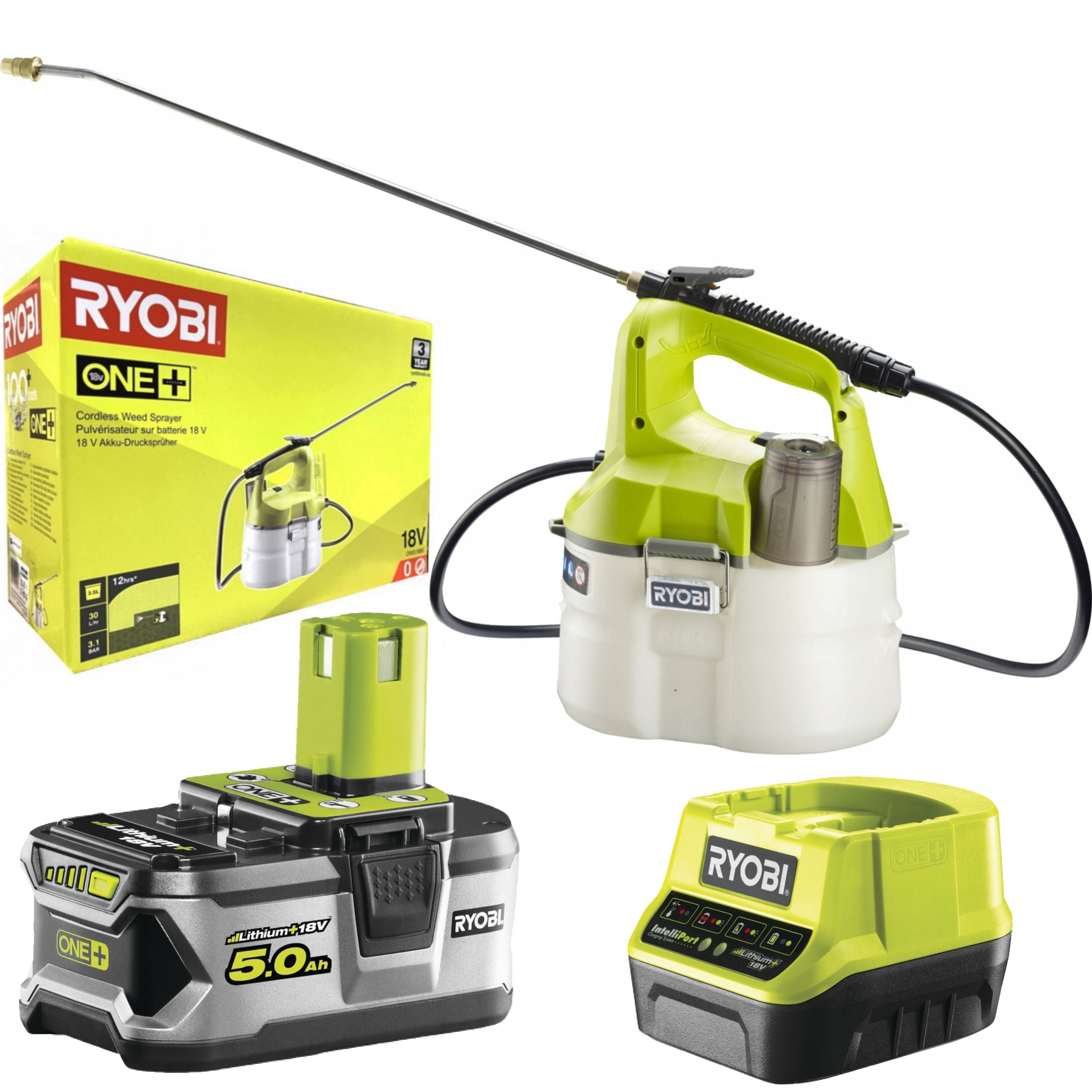 Ryobi Akumulátorový Postrekovač 18V OWS1880 +5Ah.