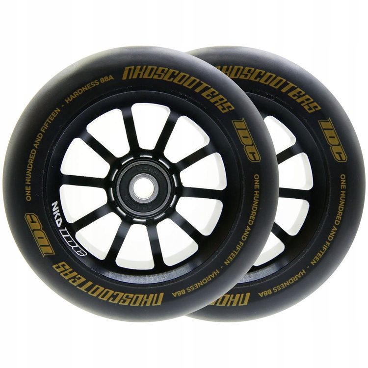 Kola pro koloběžku Nkd IDC Stunt Scooter Wheels Černo-žlutá 115 mm