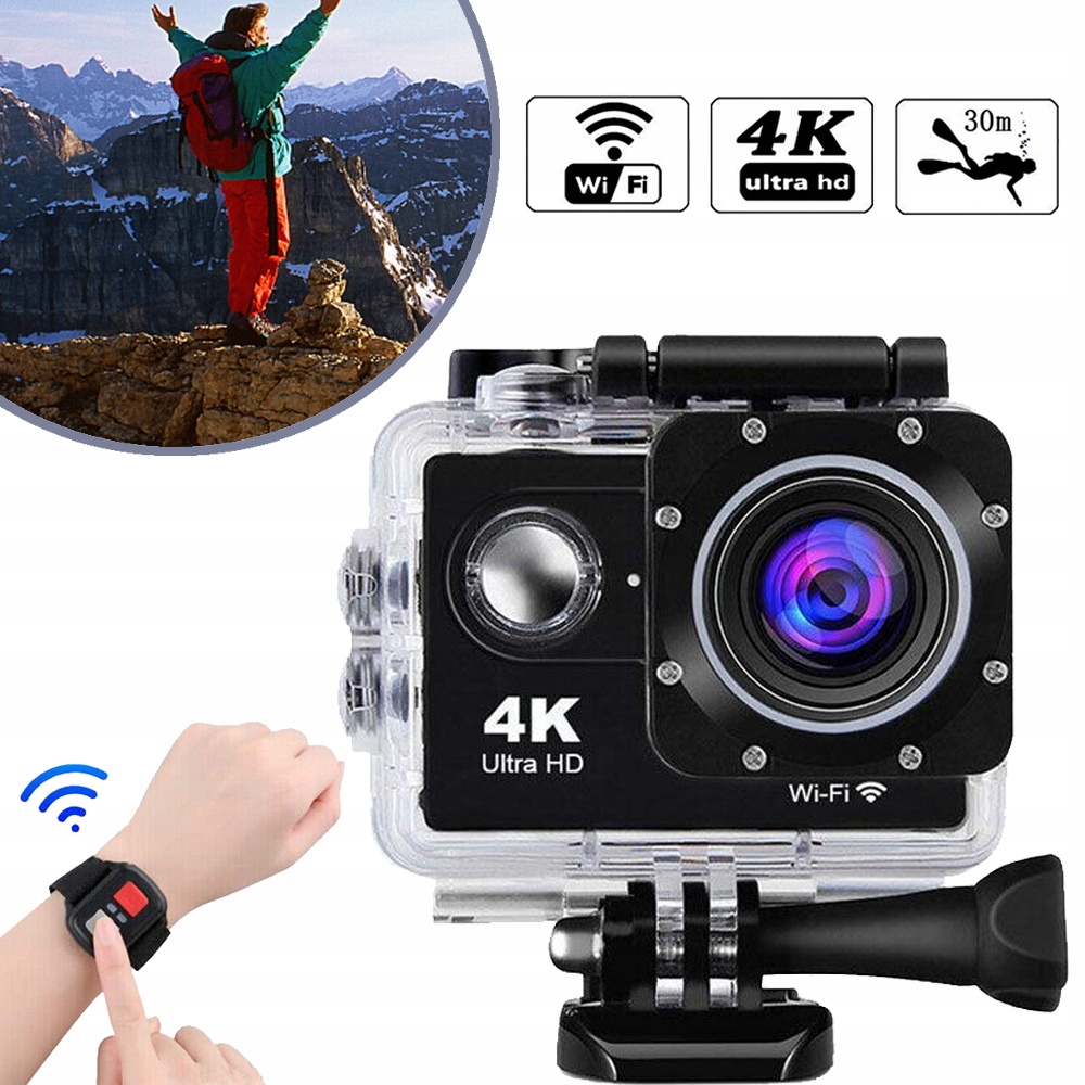 30 M Vodotěsná Vodní Kamera 4K Sportovní Kamera S Wifi Širokoúhlým 170°