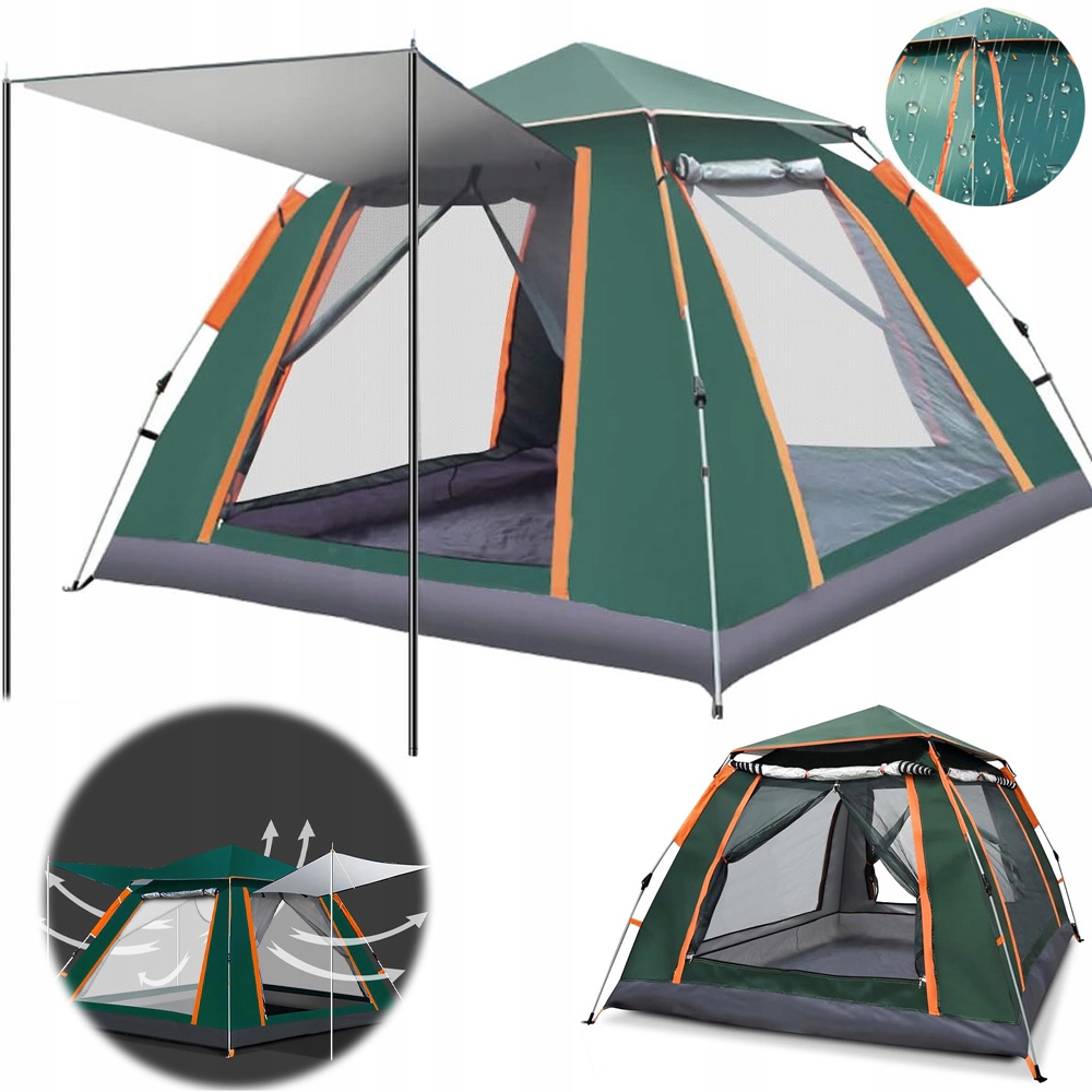 Namiot Kempingowy 4 Osobowy Kempingowy Samorozkładający Wodoodporny Duży