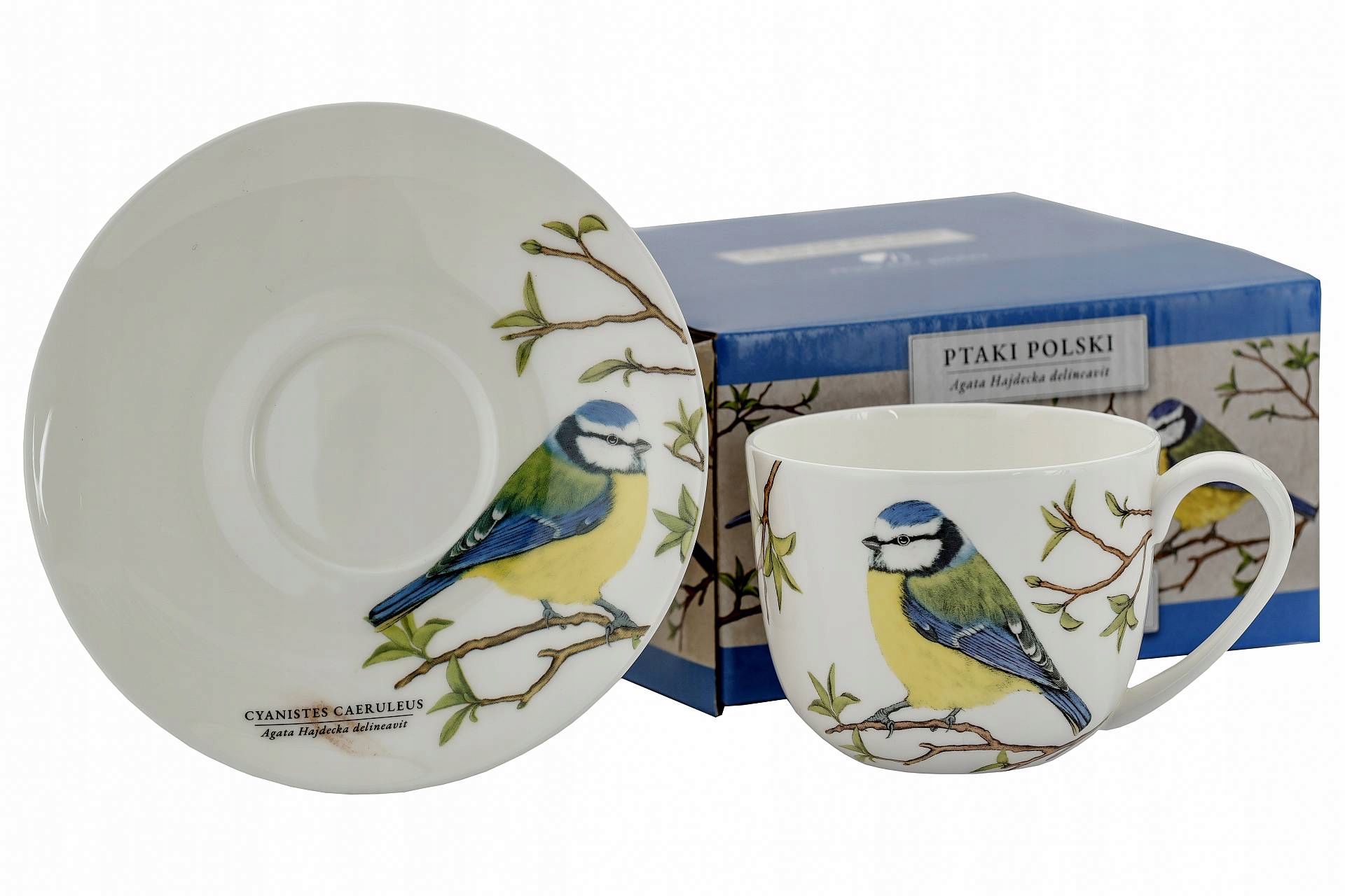 Filiżanka Spodek Porcelana 280ml Sikora Modraszka PTAKI POLSKI