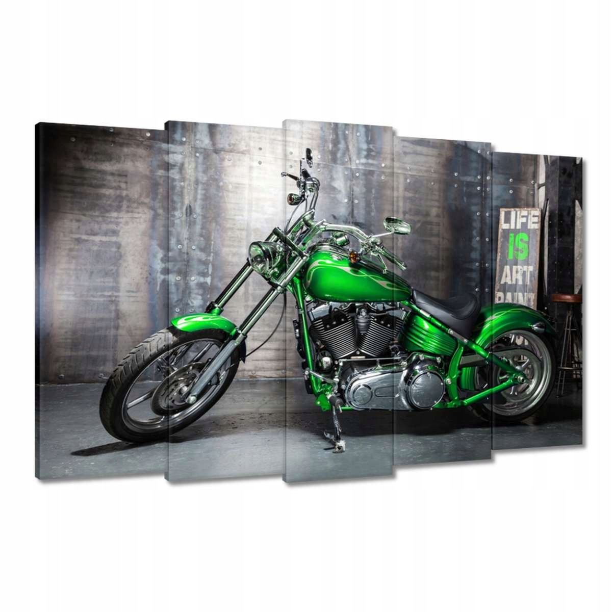 Obrazy 150x95 Zelený chopper Motocykl