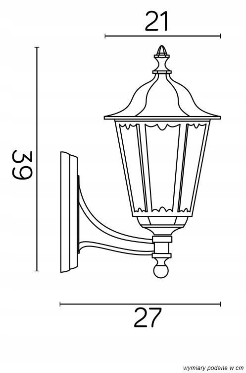 Kinkiet zewnętrzny lampa elewacyjna retro góra Stan opakowania oryginalne