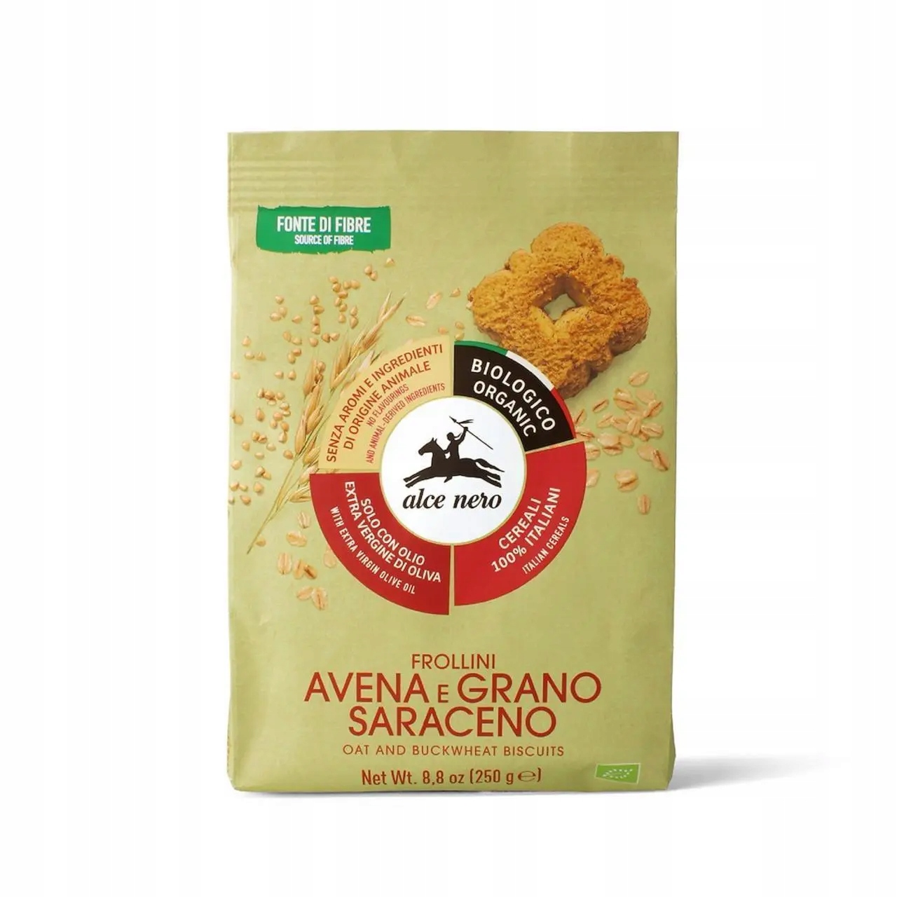 Ovesné Pohankové Sušenky Bio 250 g Alce Nero