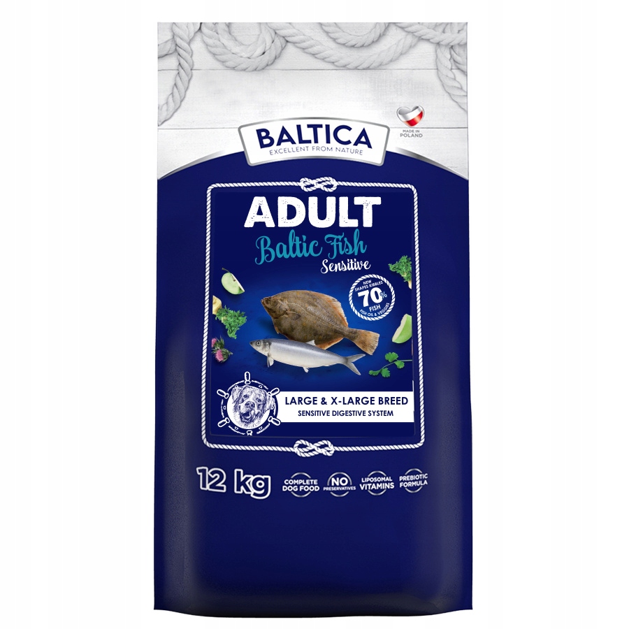 Baltica Adult Sensitive L/XL 12 kg Hypoalergenní suché Krmivo s rybou pro psa