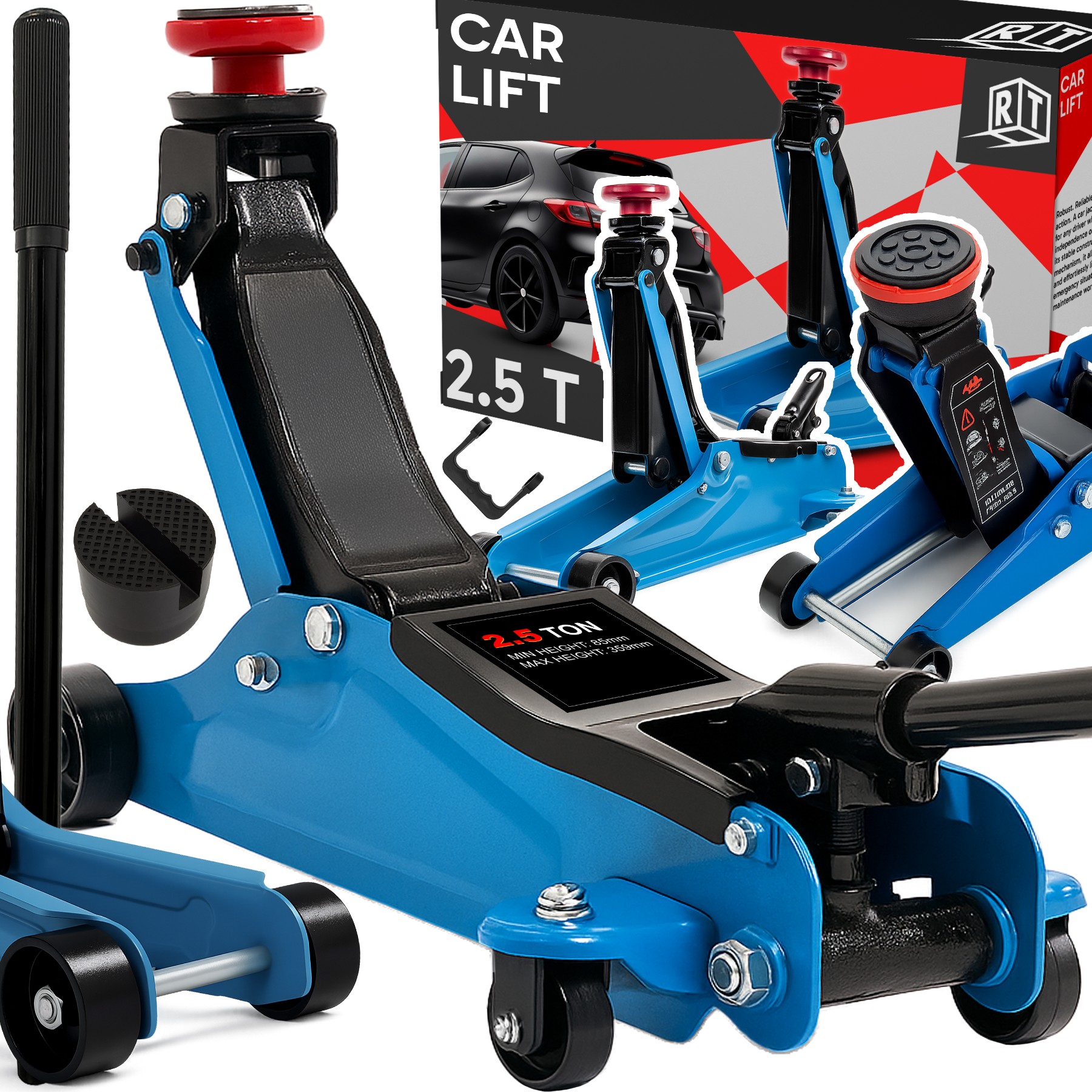 Hydraulický Hever Frog, Rozsah 85-360 MM Zvedák 2,5T