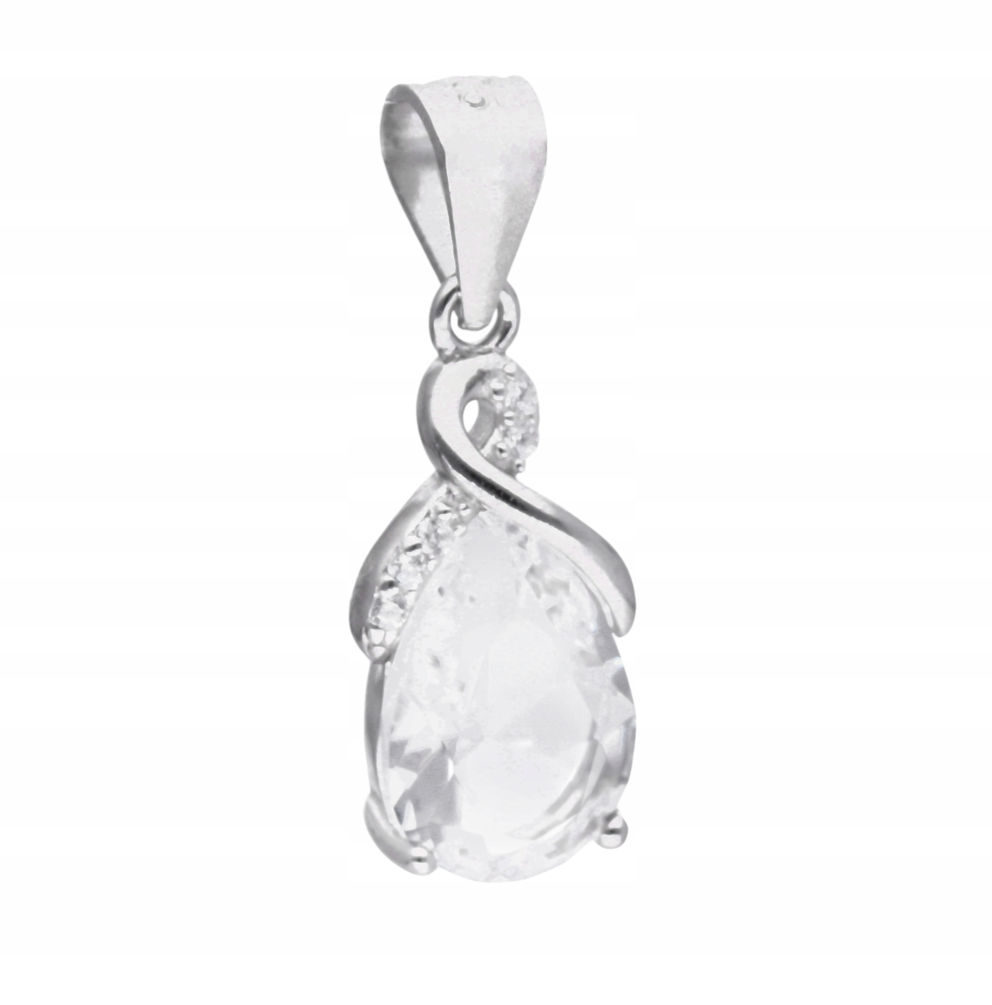 Stříbrný přívěsek s bílou zirkonií IM0304W