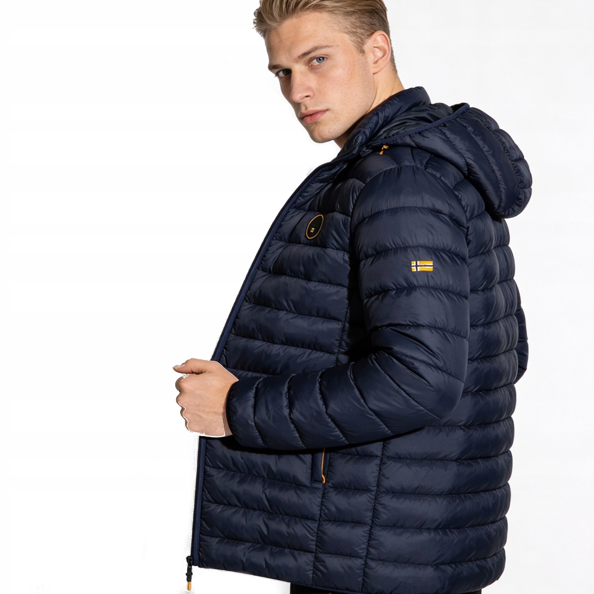 Pánská bunda Geo Norway Amigobadge prošívaná péřová na zimu, pohodlná a teplá