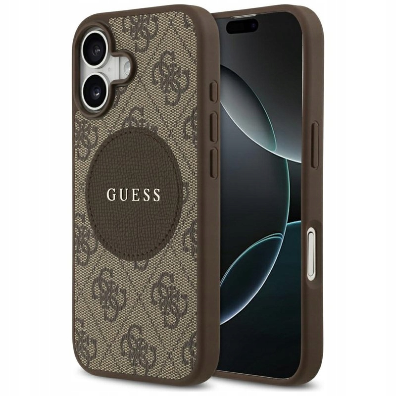 Guess 4G Circle Classic Logo MagSafe – Pouzdro pro iPhone 17 (hnědé)