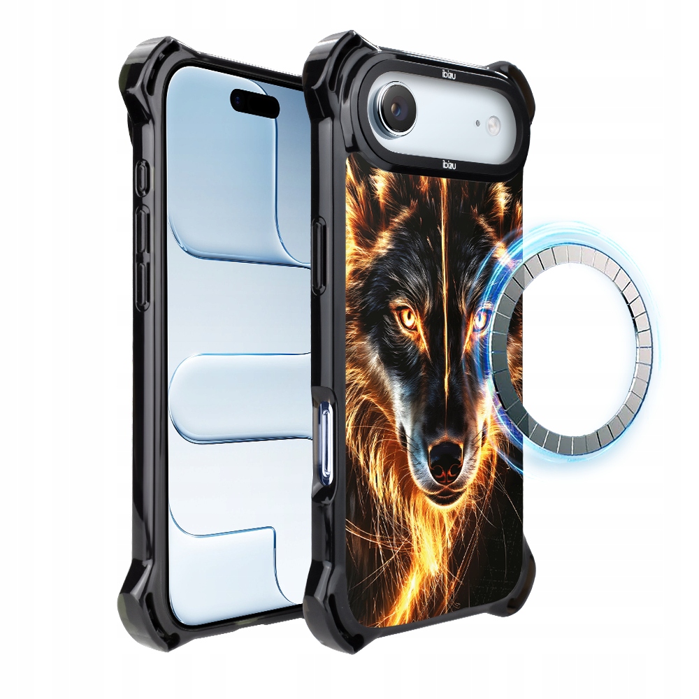 Pouzdro pro iPhone Air Ibizu DropGuard Ultra s MagSafe, Ohnivý vlk