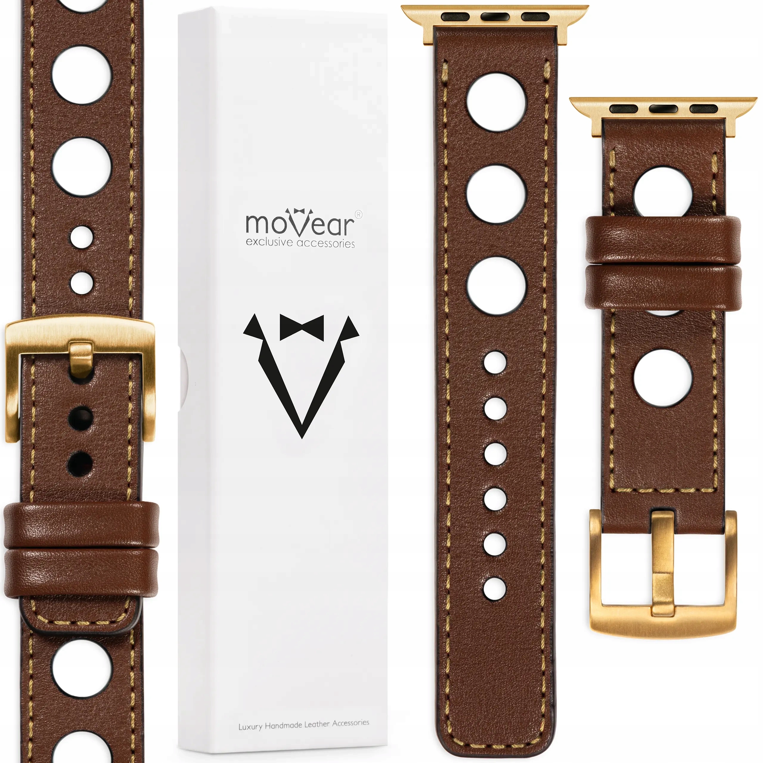 Exkluzivní řemínek 22 mm pro Apple Watch 42/41/40/38 mm Italská kůže Movear